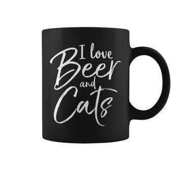 I Love Beer And Cats Alcohol & Kitten Coffee Mug - Monsterry