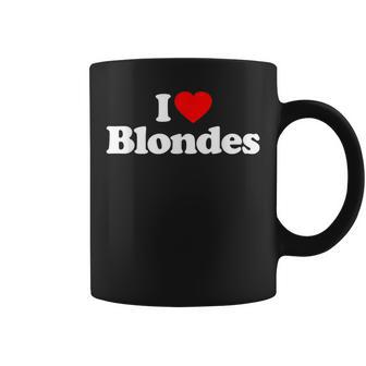 I Love Blondes Heart Souvenir Coffee Mug | Crazezy