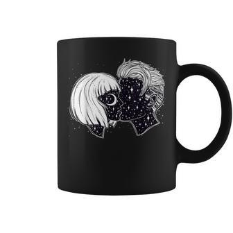 Love Boho Kiss The Valentine Cosmic Couple Coffee Mug - Monsterry