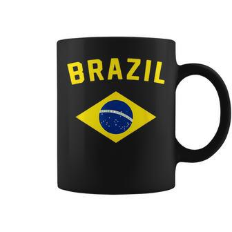 I Love Brazil Minimalist Brazilian Flag Coffee Mug - Monsterry DE