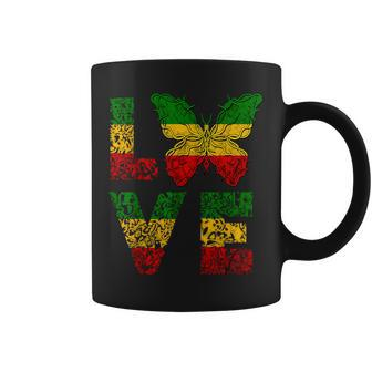 Love Butterfly Rasta Reggae Jamaican Pride Rastafari Roots Coffee Mug - Thegiftio UK