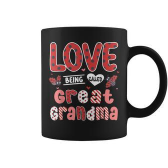 I Love Being Called Great Grandma Ladybug Valentines Day Coffee Mug - Monsterry UK