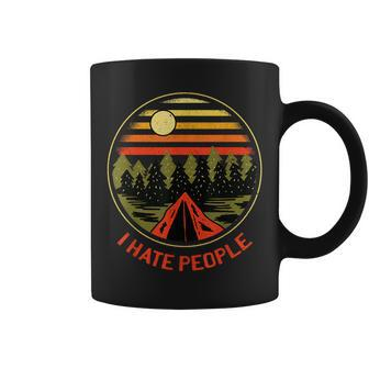 I Love Camping I Hate People Outdoors Vintage Camping Coffee Mug - Monsterry