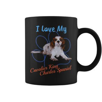 I Love My Cavalier King Charles Spaniel Dog Lover Paw T Coffee Mug | Mazezy
