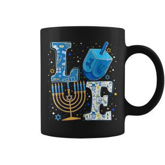 Love Cute Hanukkah Dreidel Menorah Chanukah Jewish Holiday Coffee Mug | Mazezy DE