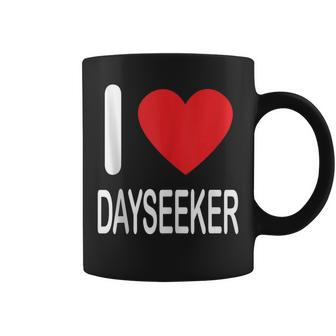 I Love Dayseekers Merch White Text Man Woman Heart Coffee Mug - Monsterry UK