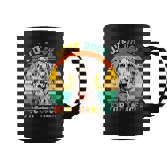 Love Dogs Stop Cancer Vintage Dog Dalmatien Cancer Awareness Coffee Mug - Monsterry