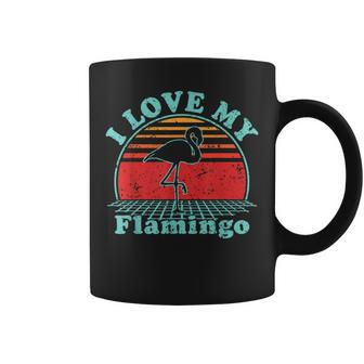 I Love My Flamingo Vintage 80S Style Coffee Mug - Monsterry AU
