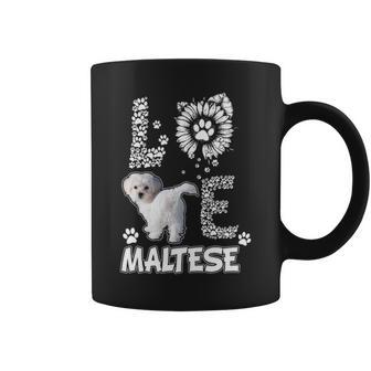 Love Maltese Dog Paw Sunflower Lover Costume Coffee Mug | Mazezy