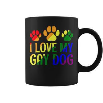 I Love My Gay Dog Rainbow Flag Supportive Ally Inclusive Coffee Mug - Monsterry UK