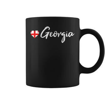 Love Georgia Heart Georgian Country Flag Souvenir Coffee Mug - Monsterry
