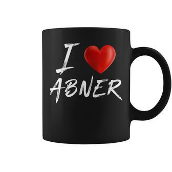 I Love Heart Abner Family Name T Coffee Mug - Seseable
