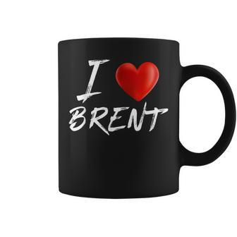 I Love Heart Brent Family Name T Coffee Mug - Seseable