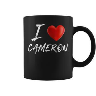 I Love Heart Cameron Family Name T Coffee Mug - Seseable