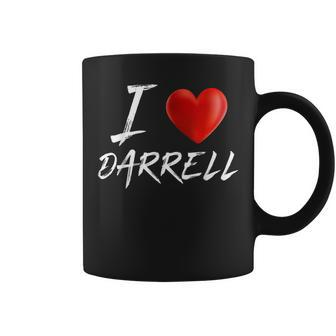 I Love Heart Darrell Family Name T Coffee Mug - Seseable