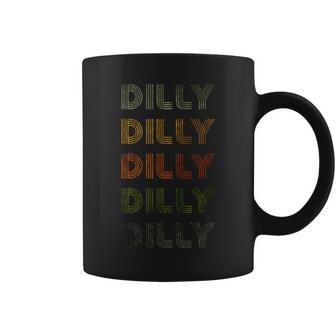 Love Heart Dilly Grunge Vintage Style Black Dilly Coffee Mug - Thegiftio UK