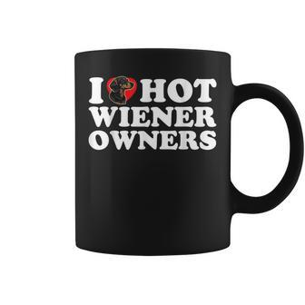 I Love Heart Hot Wiener Moms Dachshund Dog Joke Coffee Mug - Monsterry UK