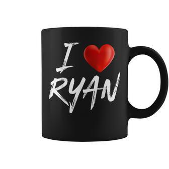 I Love Heart Ryan Family Name T Coffee Mug - Seseable