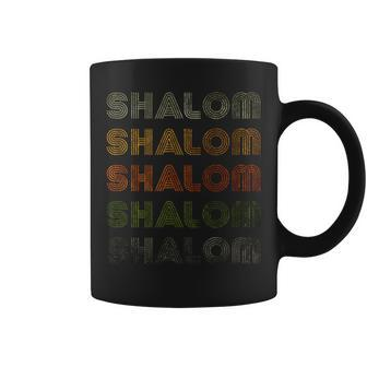 Love Heart Shalom Grunge Vintage Style Black Shalom Coffee Mug - Thegiftio UK