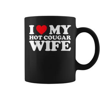 I Love My Hot Cougar Wife I Heart My Hot Cougar Wife Coffee Mug - Monsterry DE