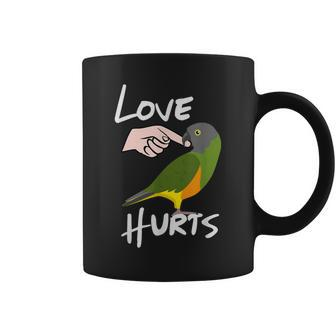 Love Hurts Senegal Parrot Biting Finger Coffee Mug - Monsterry CA