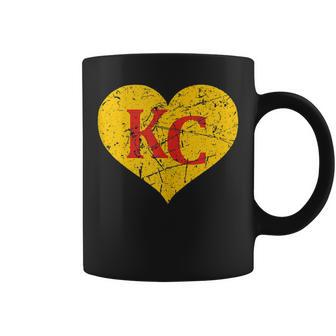 I Love Kansas City Heart Kc Football Vintage Coffee Mug | Crazezy