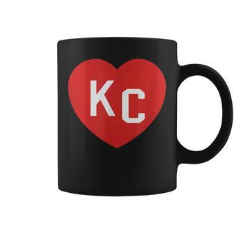 Love Kc Heart Kansas City Kc Heart Red Blue Kc Love Initials Coffee Mug - Monsterry