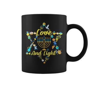 Love And Light Hanukkah Jew Menorah Jewish Chanukah Coffee Mug - Seseable