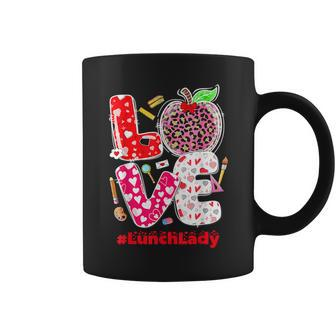 Love Lunch Lady Heart Valentine's Day Cafeteria Worker Coffee Mug - Monsterry