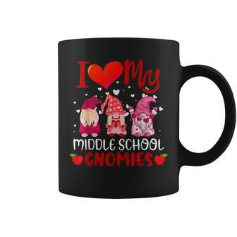 I Love My Middle School Gnomies Valentine's Day Teacher Coffee Mug - Seseable