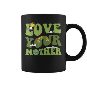 Love Your Mother Groovy Hippie Earth Day Love Coffee Mug - Monsterry DE