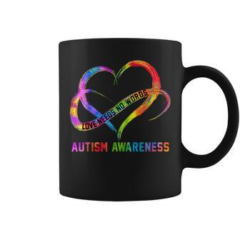 Love Needs No Words Autism Awareness Month Rainbow Heart Coffee Mug - Monsterry UK