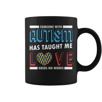 Love Needs No Words Puzzle Heart Cool Autism Awareness Coffee Mug - Monsterry CA