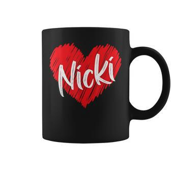 I Love Nicki Heart Personalized Name Nicki Coffee Mug - Monsterry