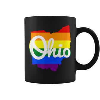 I Love My Ohio Home Script Ohio Pride Flag Coffee Mug - Monsterry DE