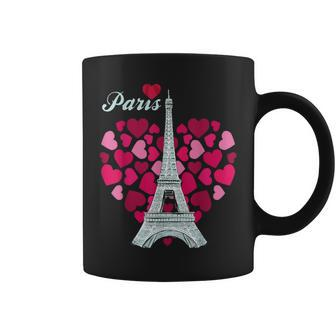 Love Paris Heart Eiffel Tower Souvenir France French Love Coffee Mug - Seseable