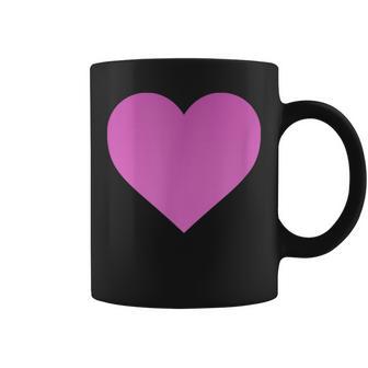 I Love You Pink Purple Heart Valentine's Day Emoticon Coffee Mug - Monsterry