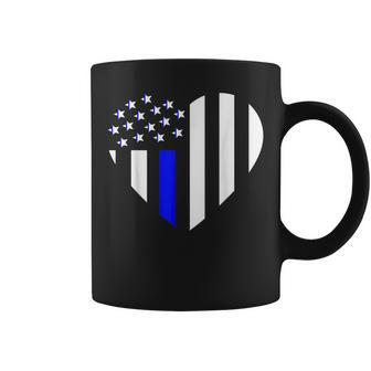 Love Police Support Us Flag Patriotic Heart Image Coffee Mug - Monsterry