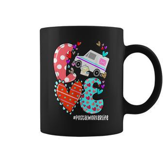 Love Postal Worker Life Leopard Heart Valentine's Day Coffee Mug - Thegiftio UK