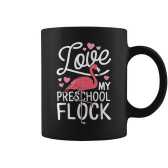 Love My Preschool Flock Flamingo Teacher Pre-K Gang Coffee Mug - Monsterry DE