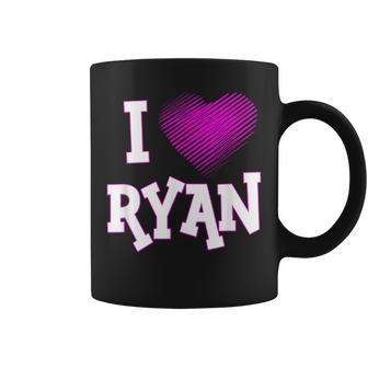 I Love Ryan Boyfriend Husband Son Dad Pink Heart Coffee Mug - Monsterry