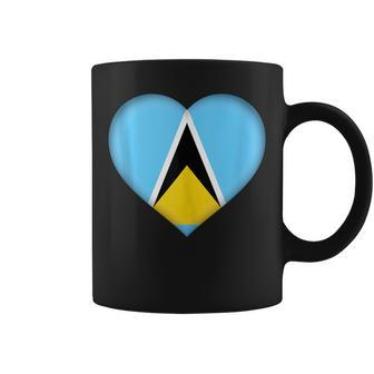 I Love Saint Lucia Saint Lucian Flag Heart Outfit Coffee Mug - Monsterry DE
