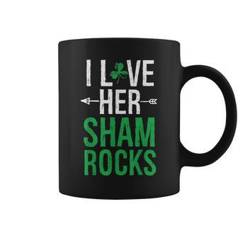 I Love Her Shamrocks Matching St Patrick's Day Couples Coffee Mug - Seseable