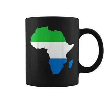 Love Sierra Leone With Sierra Leonean Flag In Africa Map Coffee Mug - Monsterry UK