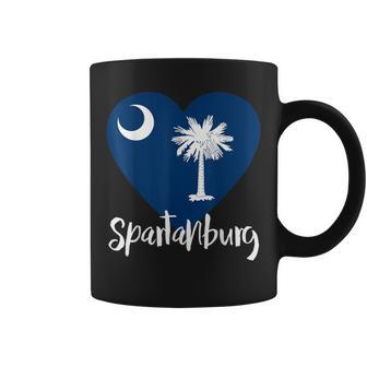 I Love Spartanburg South Carolina City Sc Flag Heart Coffee Mug - Monsterry UK