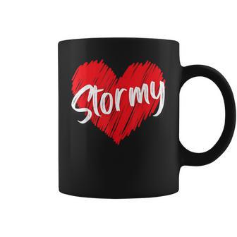 I Love Stormy Heart Personalized Name Stormy Coffee Mug - Monsterry CA