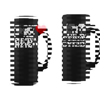 I Love My Super Hot Boyfriend I Heart My Super Hot Boyfriend Coffee Mug | Mazezy