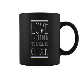 Love Is Tender And Knows No Gender Lgbt Genderqueer Pride Coffee Mug - Monsterry DE