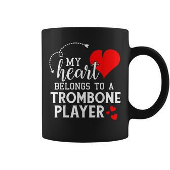 I Love My Trombone Player Husband Wife Valentines Coffee Mug - Monsterry DE