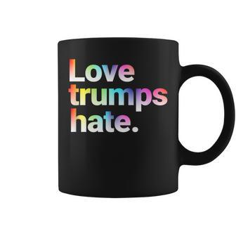 Love Trumps Hate Lgbtq Rainbow Pride Support Coffee Mug - Monsterry AU